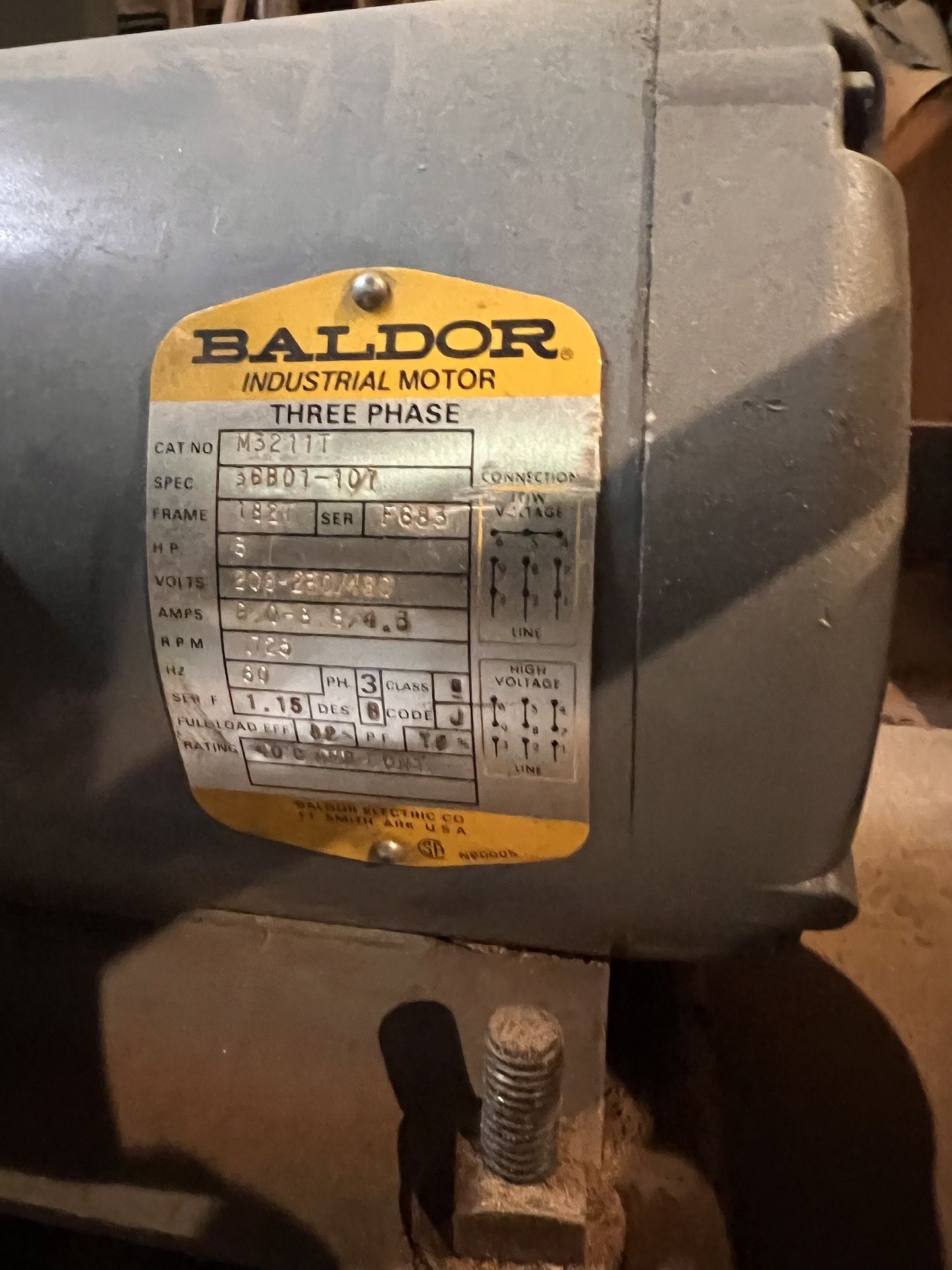 STURTEVANT DUST COLLECTOR WITH BALDOR 5 HP/1725 RPM MOTOR, 3 PHASE - Bild 3 aus 4