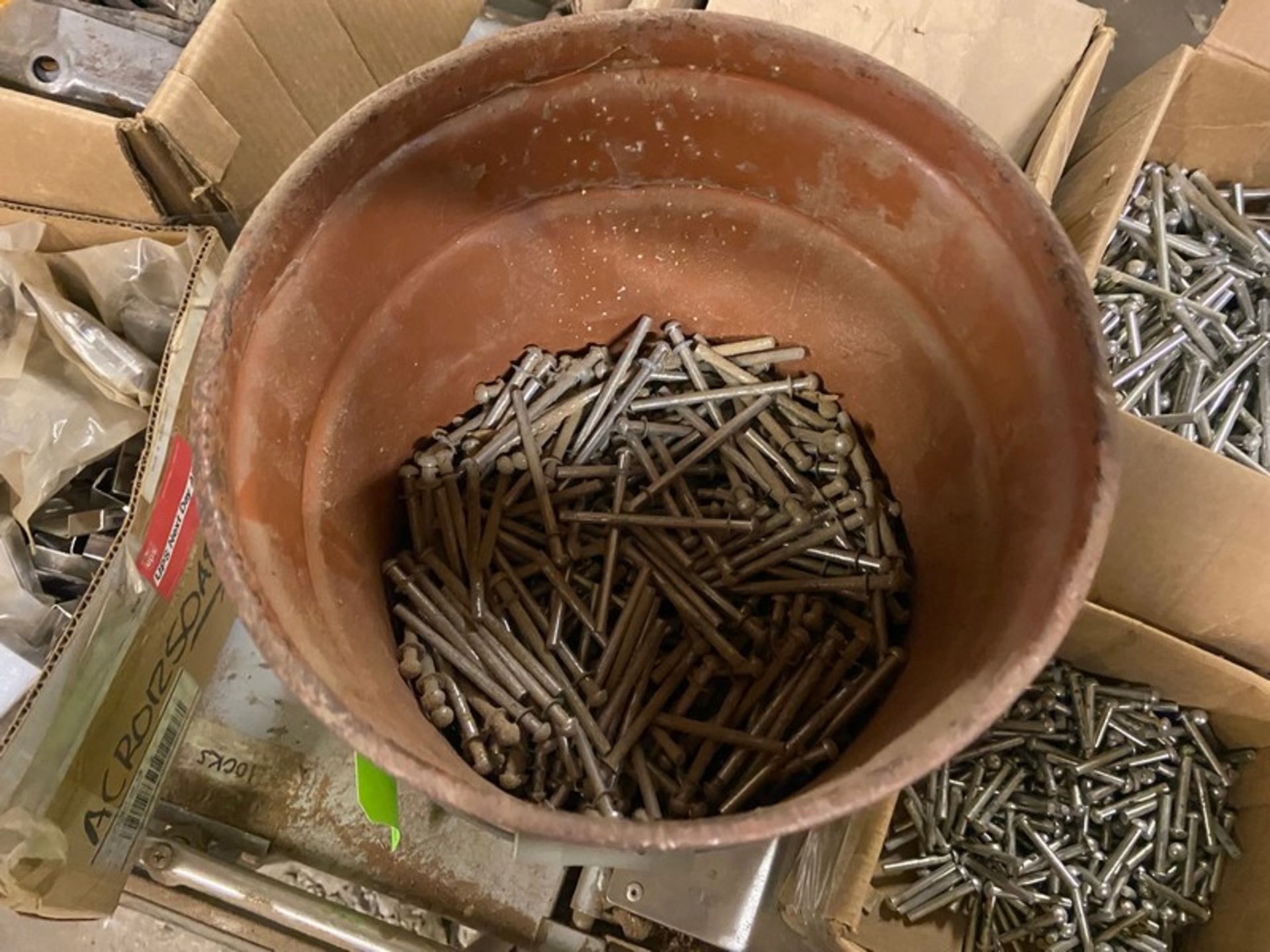 Lot of Assorted (5) Boxes of Steel Rivets with Bundles of Plastic Straight Sections (LOCATED IN - Image 3 of 5