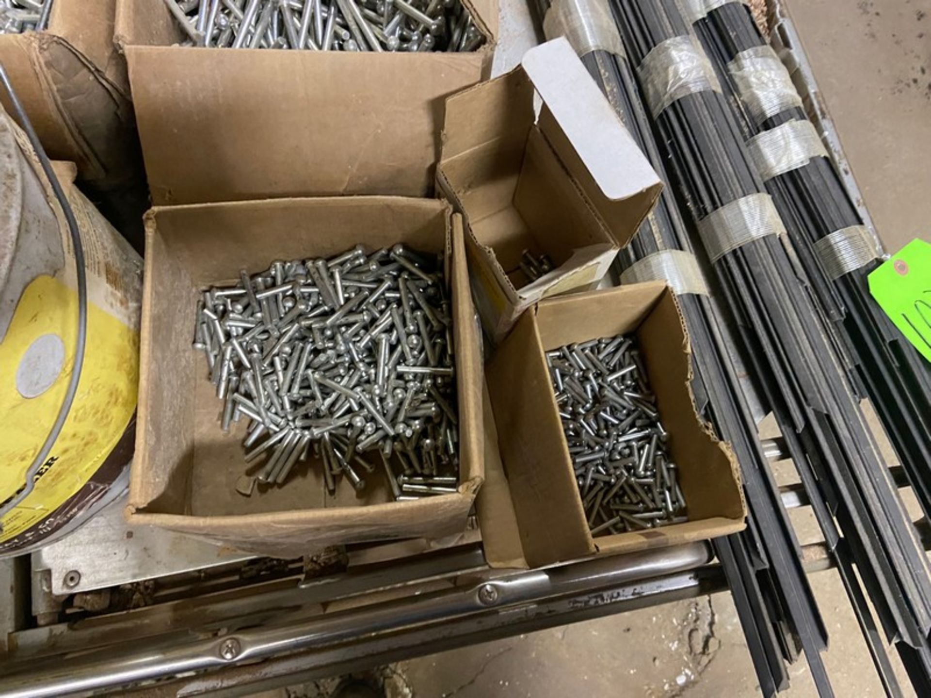 Lot of Assorted (5) Boxes of Steel Rivets with Bundles of Plastic Straight Sections (LOCATED IN - Image 4 of 5