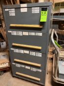 METAL PARTS CABINET WITH CONTENTS (NOT FULL)