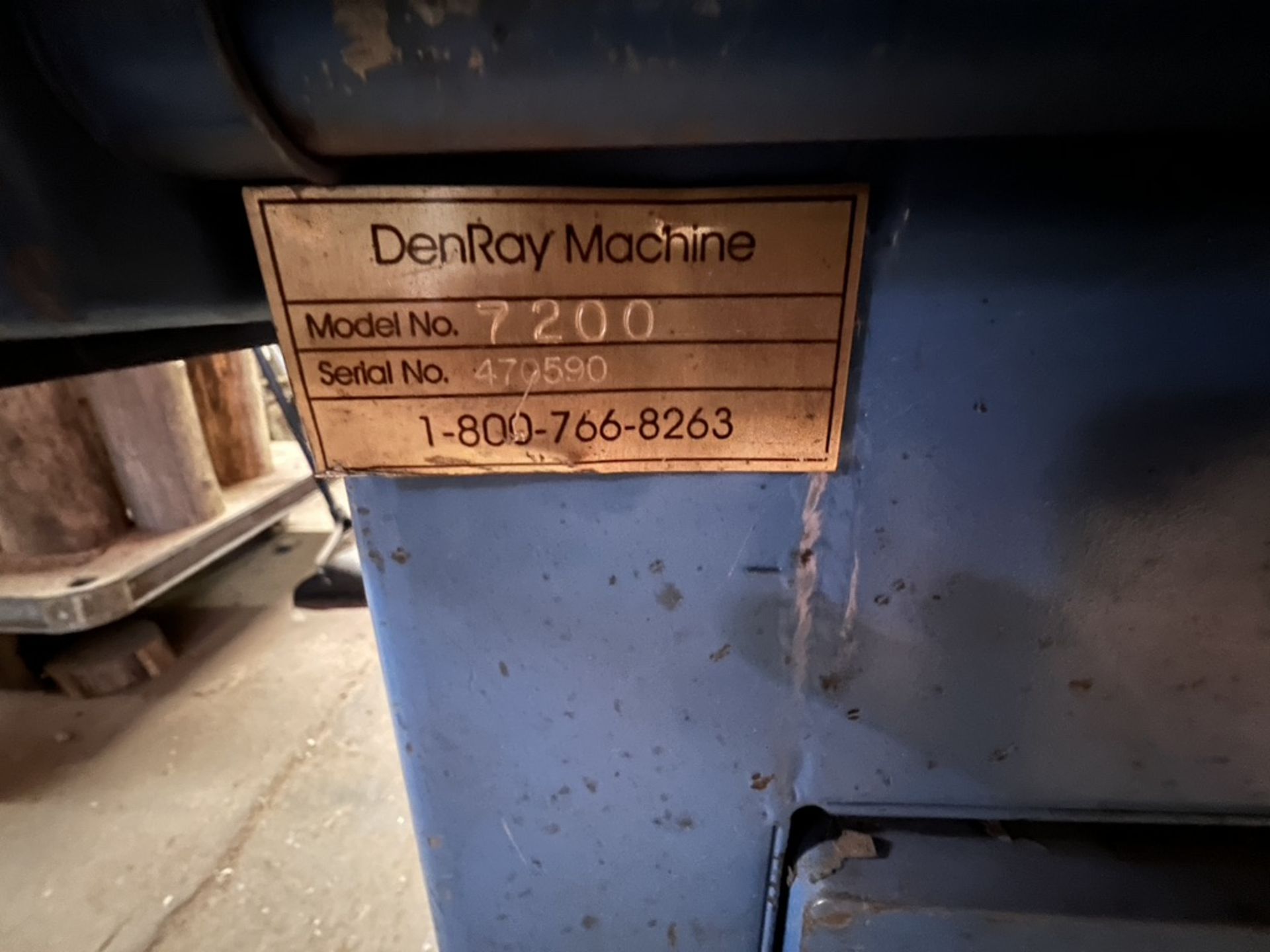 DENRAY MACHINE DOWNDRAFT TABLE, MODEL 7200, S/N 470590 - Image 5 of 9