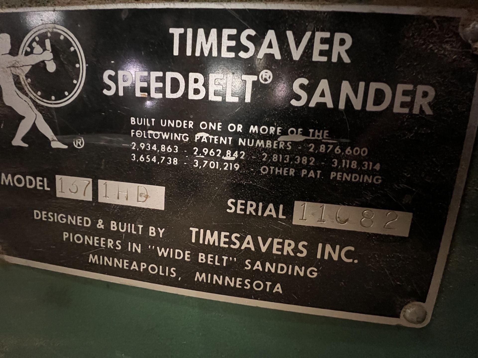 TIMESAVER SPEEDBELT WIDE BELT SANDER, MODEL 137 1HD, S/N 11082 - Image 5 of 9