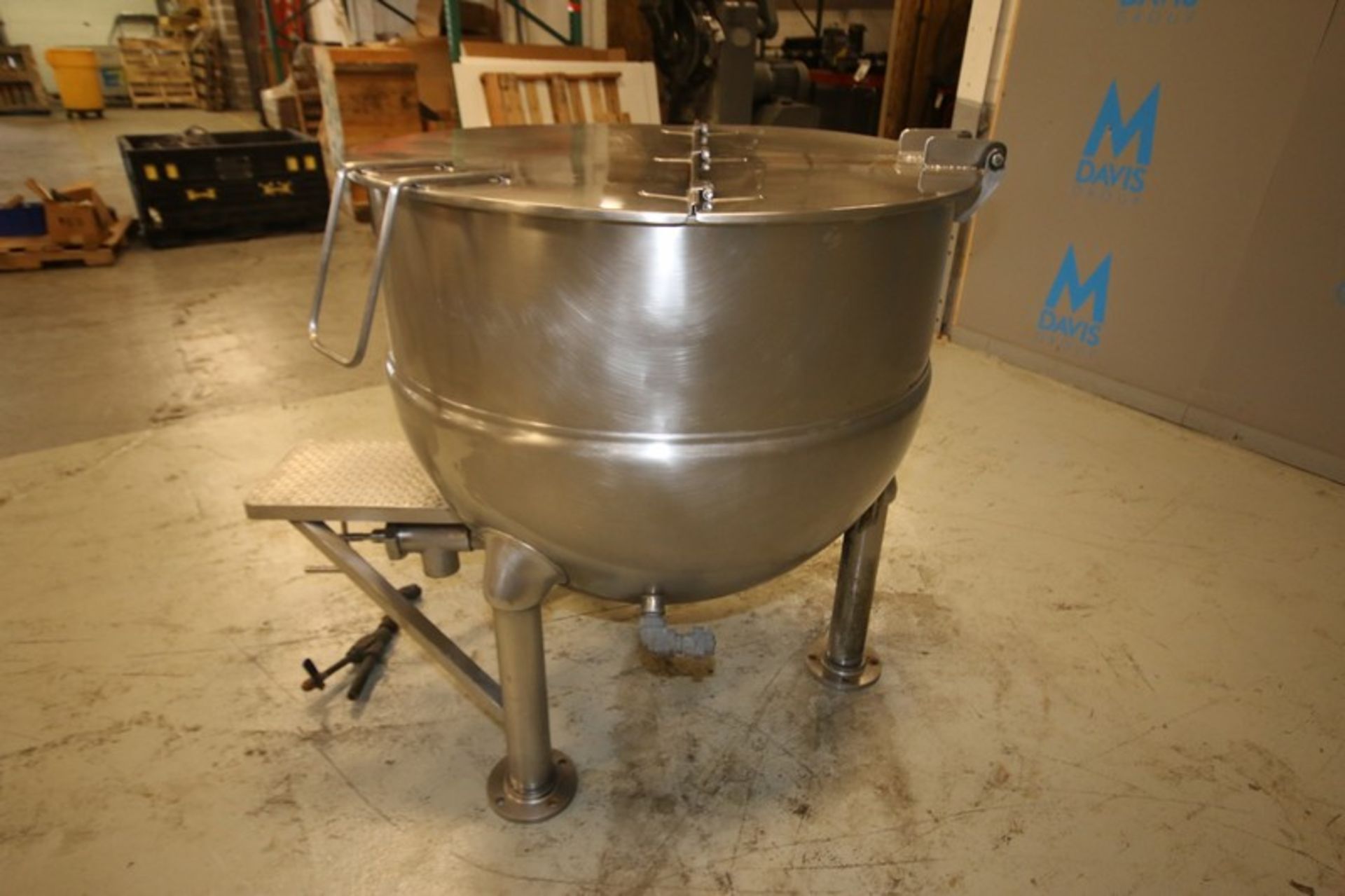 Groen 150 Gallon S/S Jacketed Kettle, Model FT-150 SN 81076-2, with Hinged Lid, 3" Threaded Bottom - Image 3 of 7
