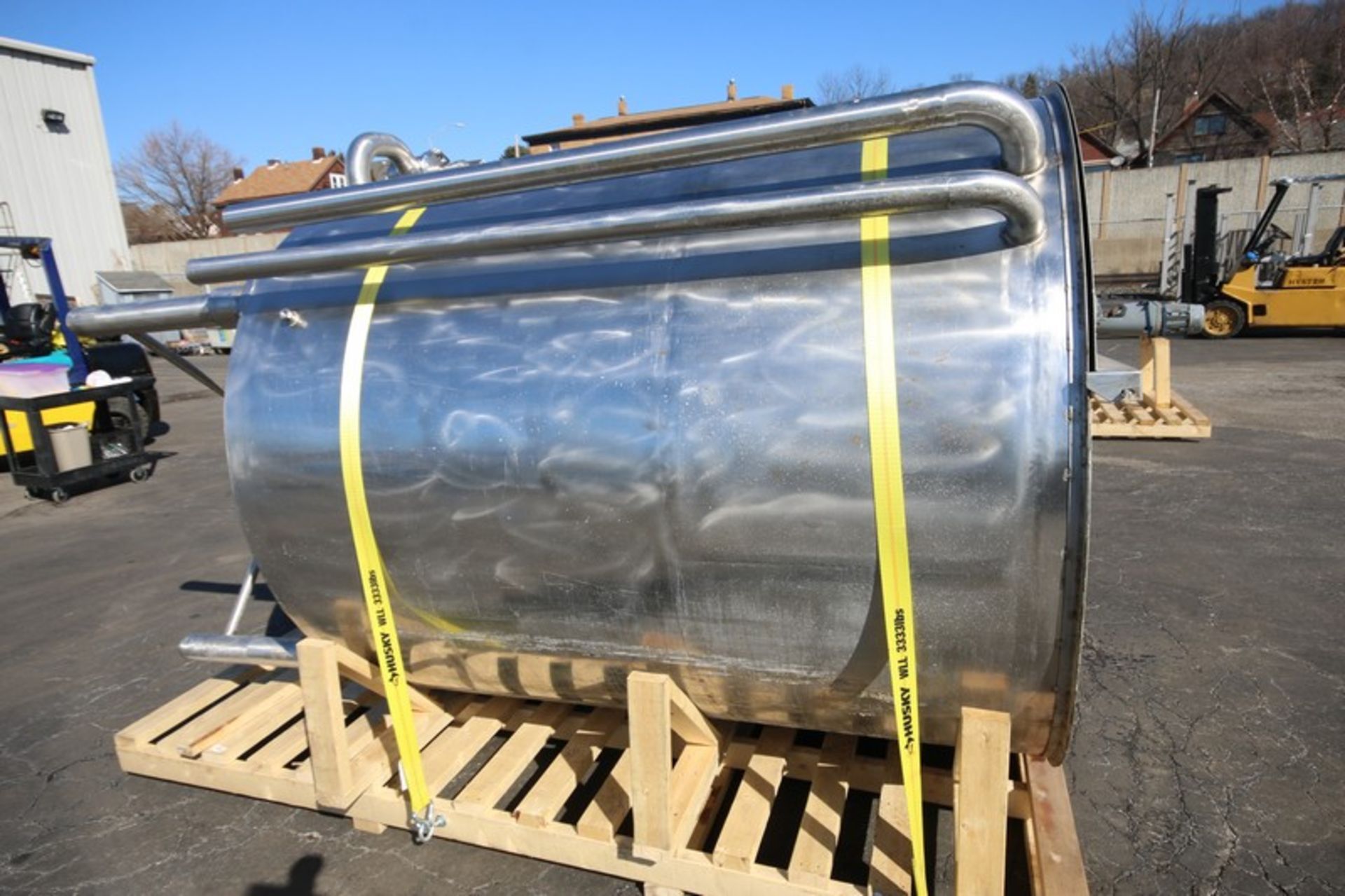 Mojonnier Aprox. 1,000 Gallon Vertical S/S Tank, Model M112.1 SN 1301, with Hinged Lid, 2" & 4" - Bild 4 aus 7