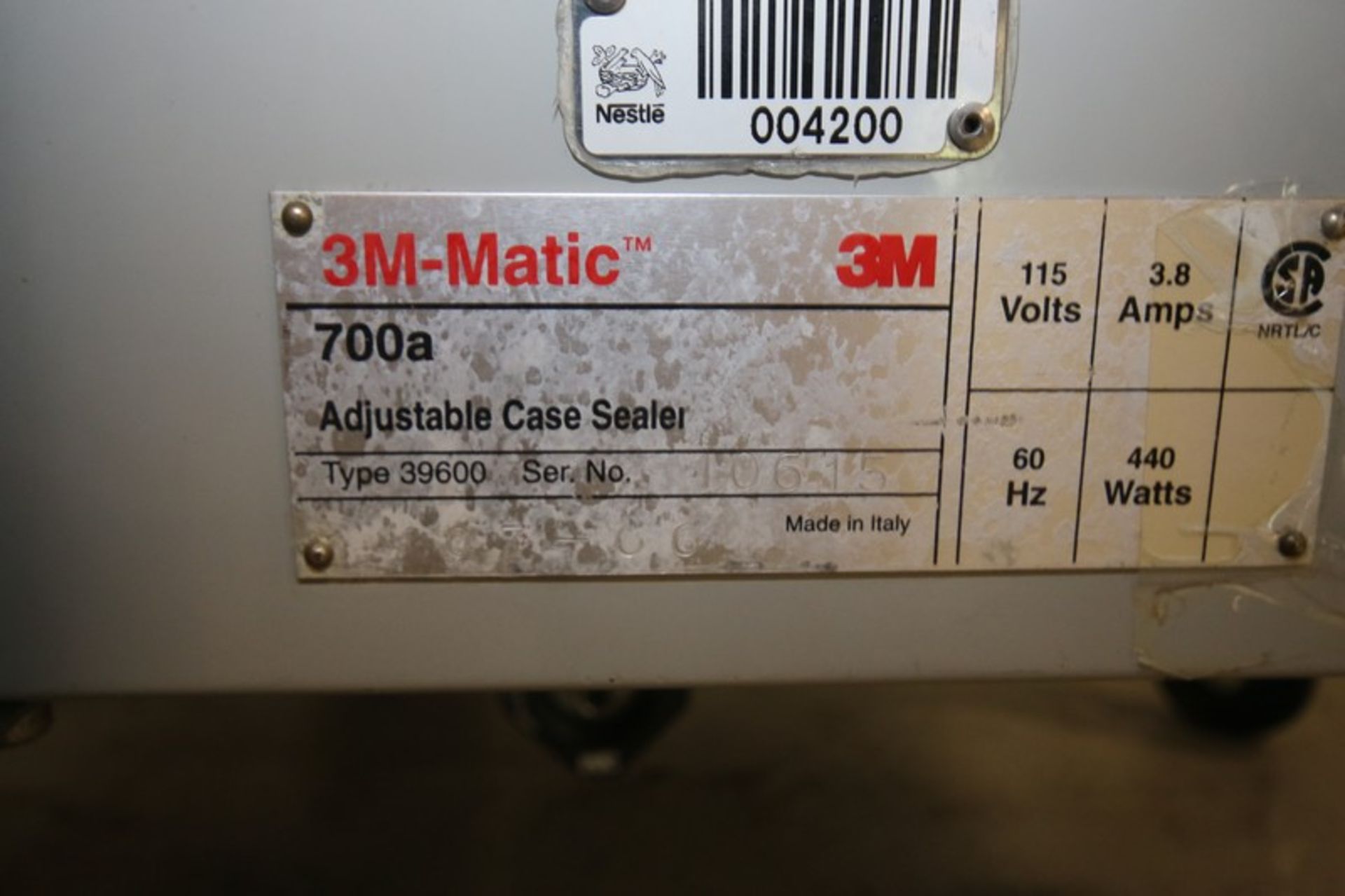 3M-Matic Adjustable Case Sealer, Series 700A, Type: 39600, SN 10615, Includes Bottom Cartridge, 115V - Image 5 of 6