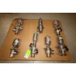 Lot of (7) Assorted Tri Clover & Waukesha / CB 2", 2.5" & 3" 2-Way S/S Air Valves, All with Teflon