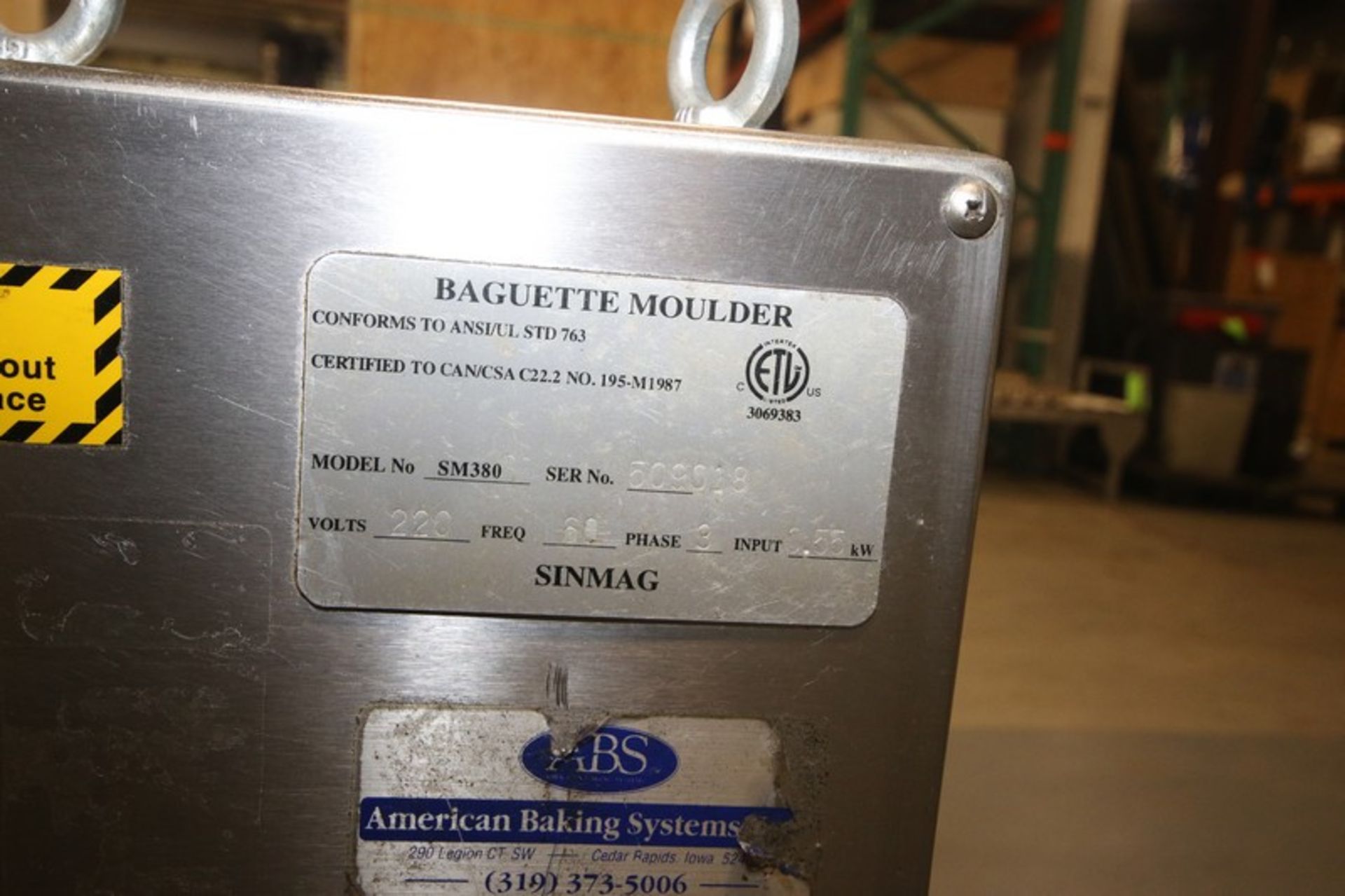 ABS Baguette Molder, M/N SM380, S/N 509018, 220 Volts, 3 Phase, with Portable S/S Stand (INV# - Image 6 of 6