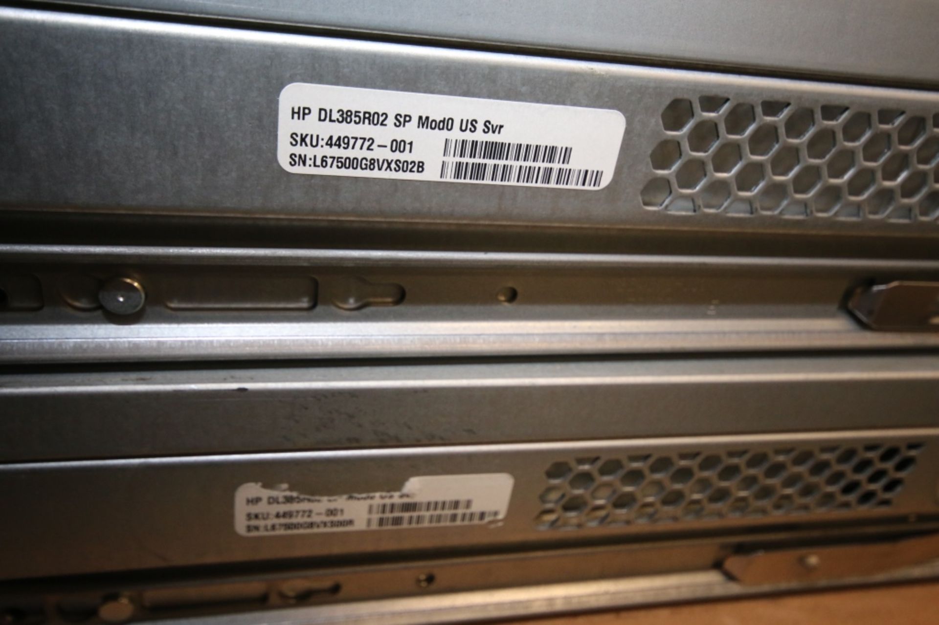 Lot of (2) AVAYA / HP Server Rack Units, Type DL385R02 SP MODO US SVR, S/N L67500G8VXS02B and S/N - Image 3 of 4