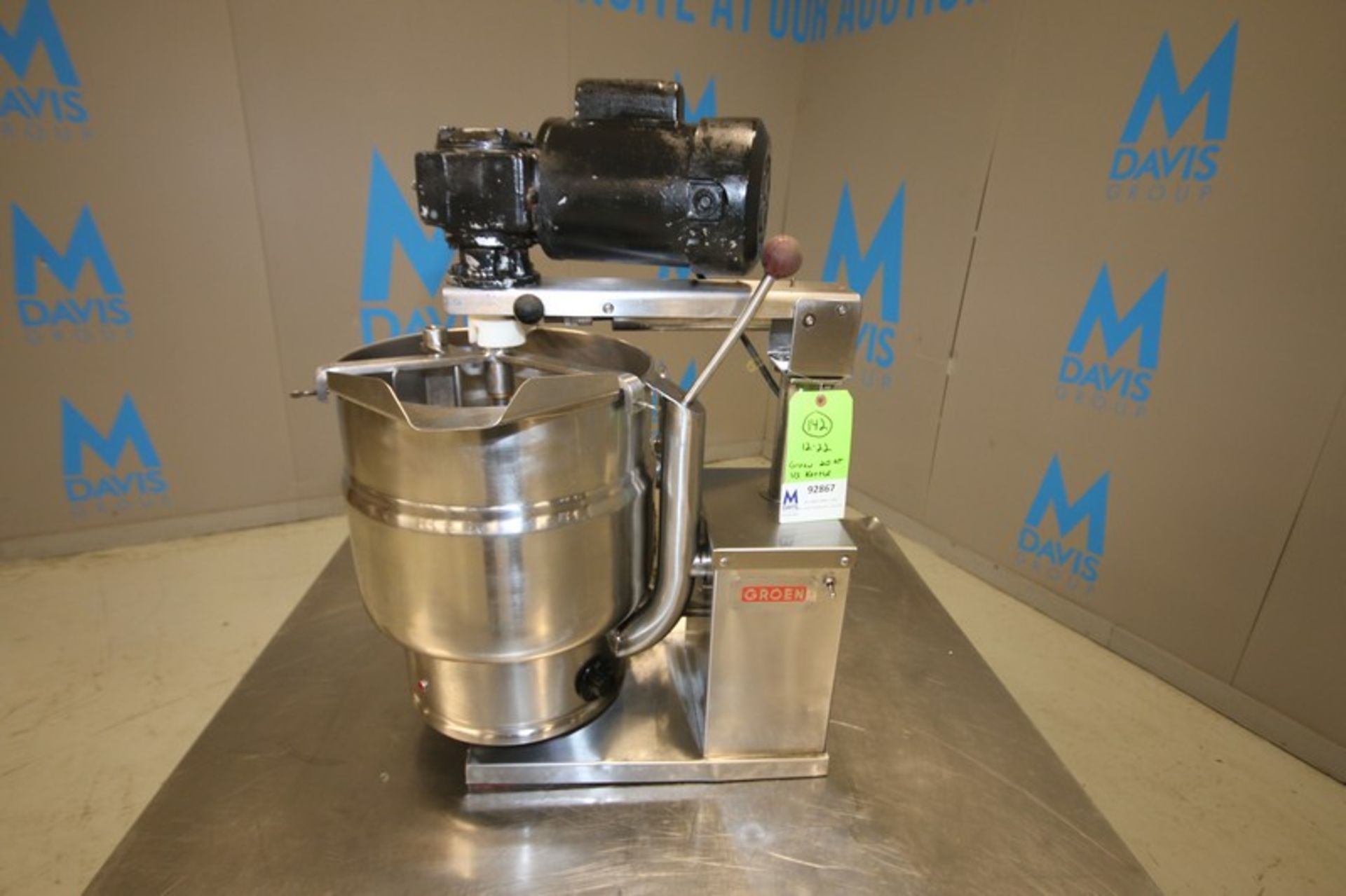 Groen 20 Quart Electric Countertop Steam Jacketed S/S Kettle, Model TDB/7-20, Max WP 50 psi @300° F,