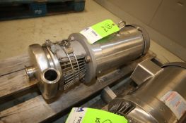 Tri Clover Type 5 hp Centrifugal Pump, with 2" x 1.5" CT S/S Head, Baldor 3480 rpm, S/S Clad