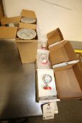 Lot of (5) NIB Gauges Includes (3) WIKA 200 psi Gauges Type M932.3A & (2) Tel-Tru 200 deg. Temp