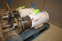 Tri Clover Type 20 hp Centrifugal Pump, with 4" x 1.5" CT S/S Head, Baldor 3420 rpm Motor, 230/