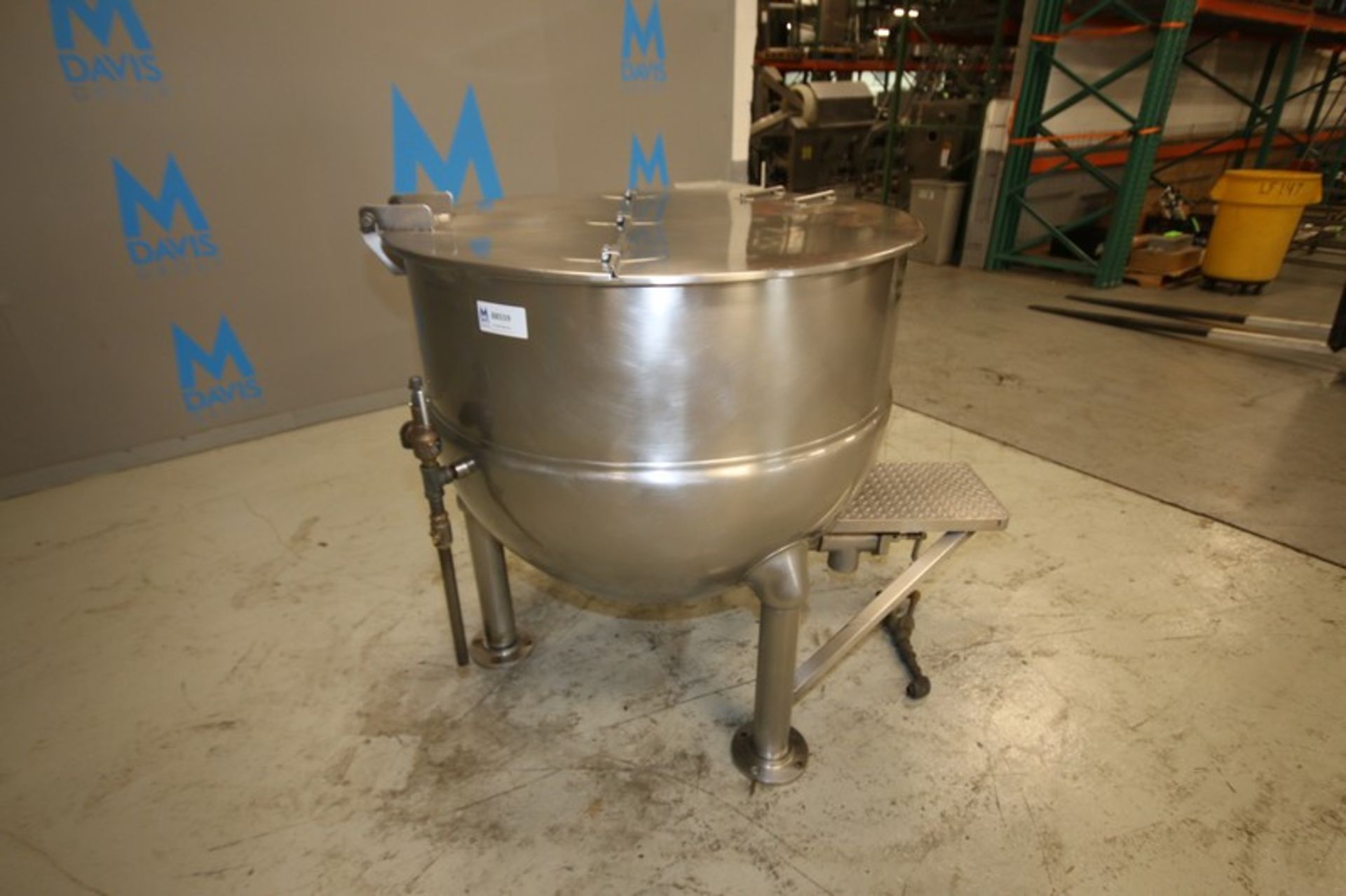 Groen 150 Gallon S/S Jacketed Kettle, Model FT-150 SN 81076-2, with Hinged Lid, 3" Threaded Bottom - Image 5 of 7