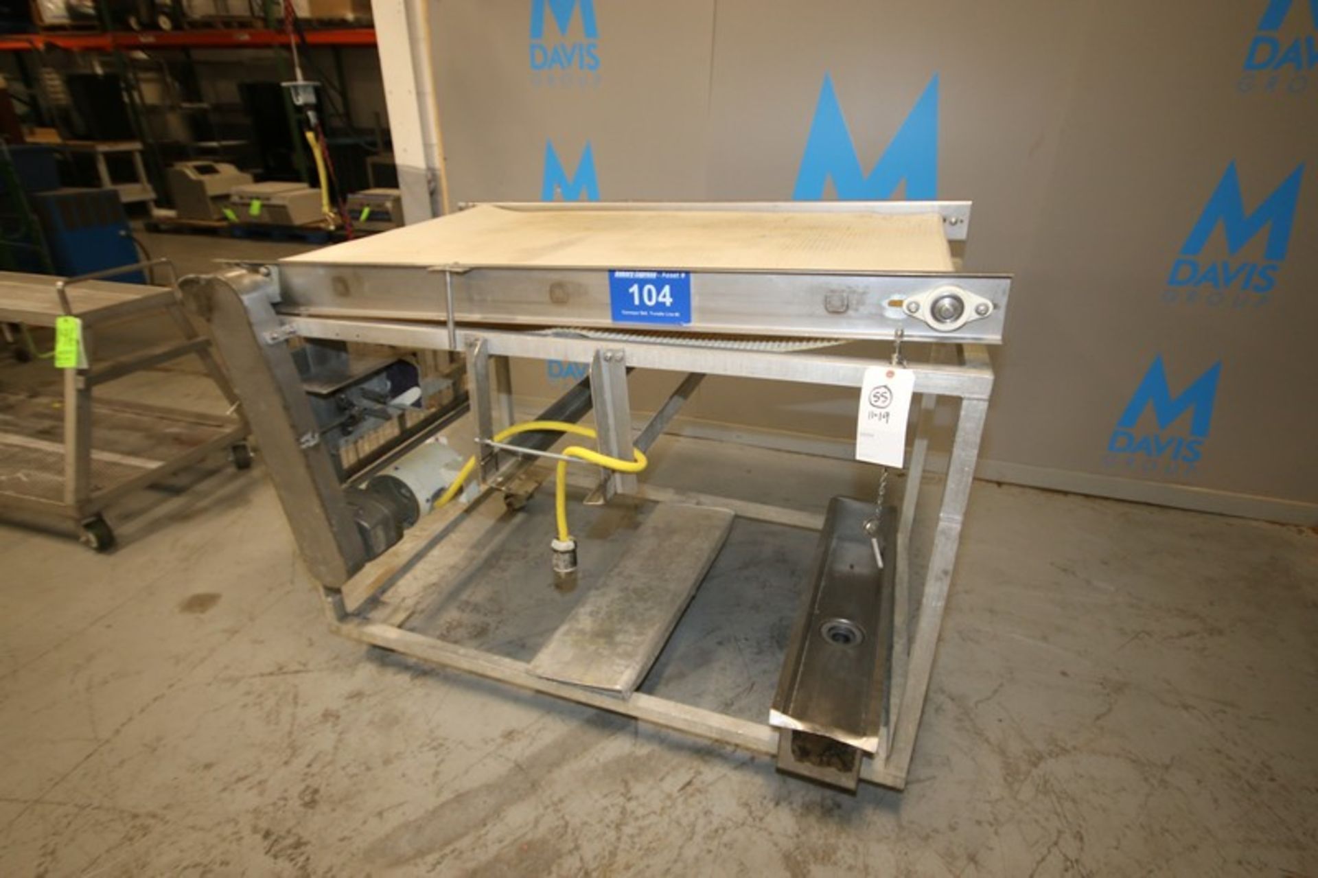S/S Transfer Conveyor, with Conveyor Belt Aprox. 58" L x 36" W Plastic Belt, with S/S Mesh Infeed, - Image 2 of 7