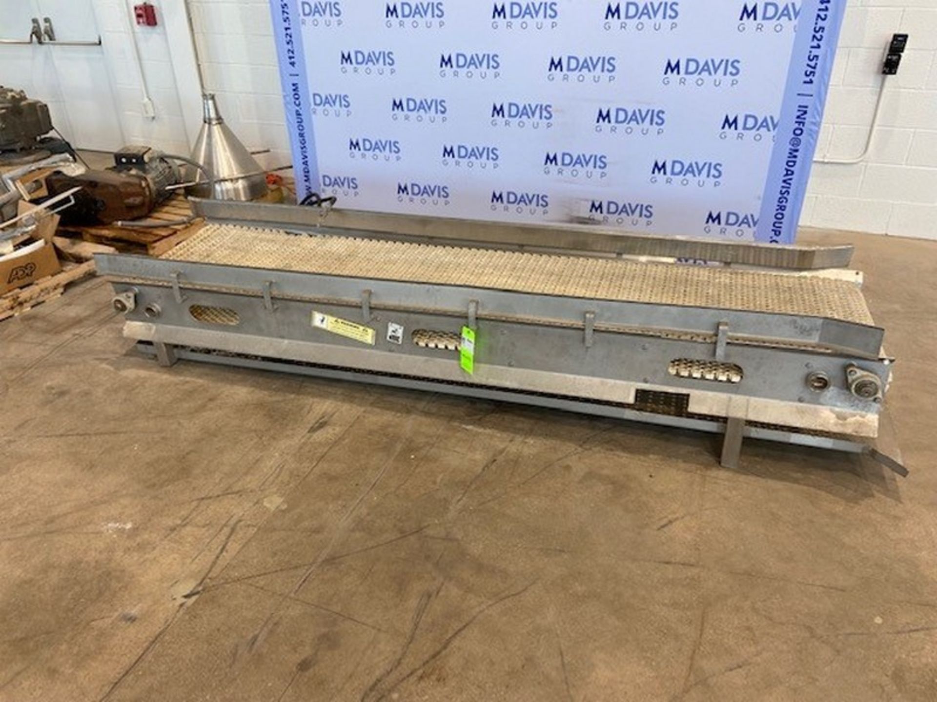 Straight Section of Conveyor,Aprox. 114" L, with Aprox. 24" W Plastic Interlock Belt,