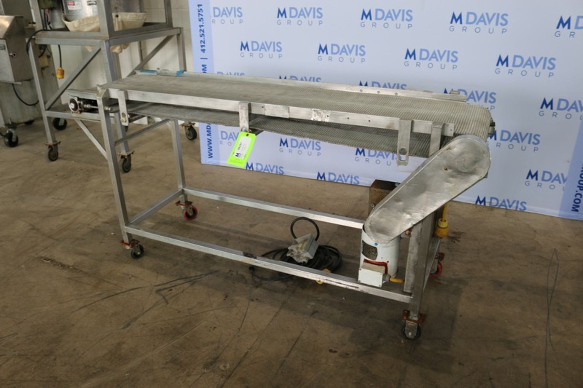 Robins Straight Section of S/S Mesh Conveyor,M/N 67, S/N 79230, with Baldor 1/2 hp Motor, Mounted on