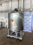 Mueller Aprox. 500 Gal. Jacketed S/S Tank,Internal Dims.: Aprox. 55" Tall x 52" Dia., with CIP Spray