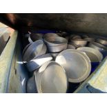 Lot of Assorted 8” Round Aluminum Pans,Aprox. (200) Pans with Aprox. 48” L x 45” W x 49” H Plastic