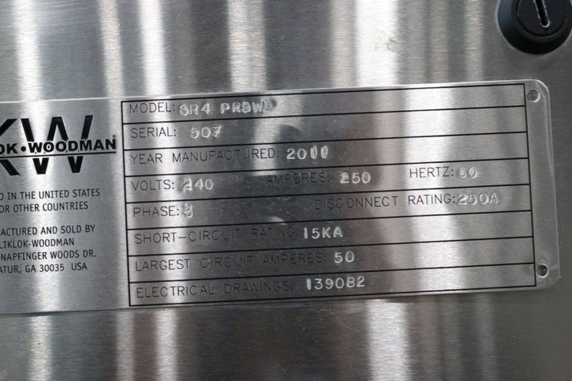 2011 Kliklok-Woodman Tray Former,M/N SR4 PRSWD, S/N 507, 240 Volts, 3 Phase(INV#84793)(Located @ the - Image 10 of 11