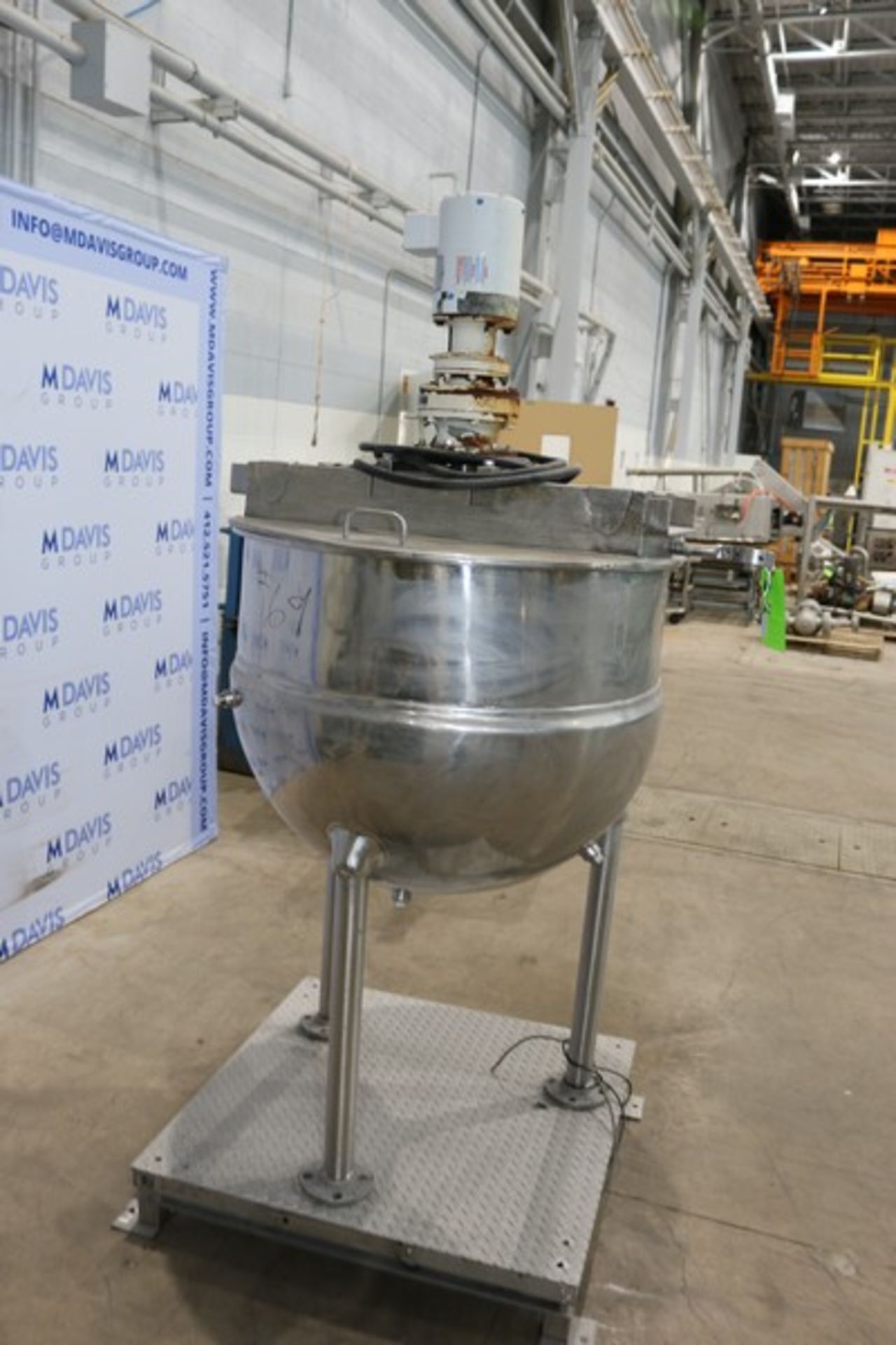 Groen 80 Gal. S/S Kettle,M/N RA-80, S/N 100986, MAX. WP: 100 PSI @ 338 F, with 0.75 hp Top Mounted - Image 5 of 9