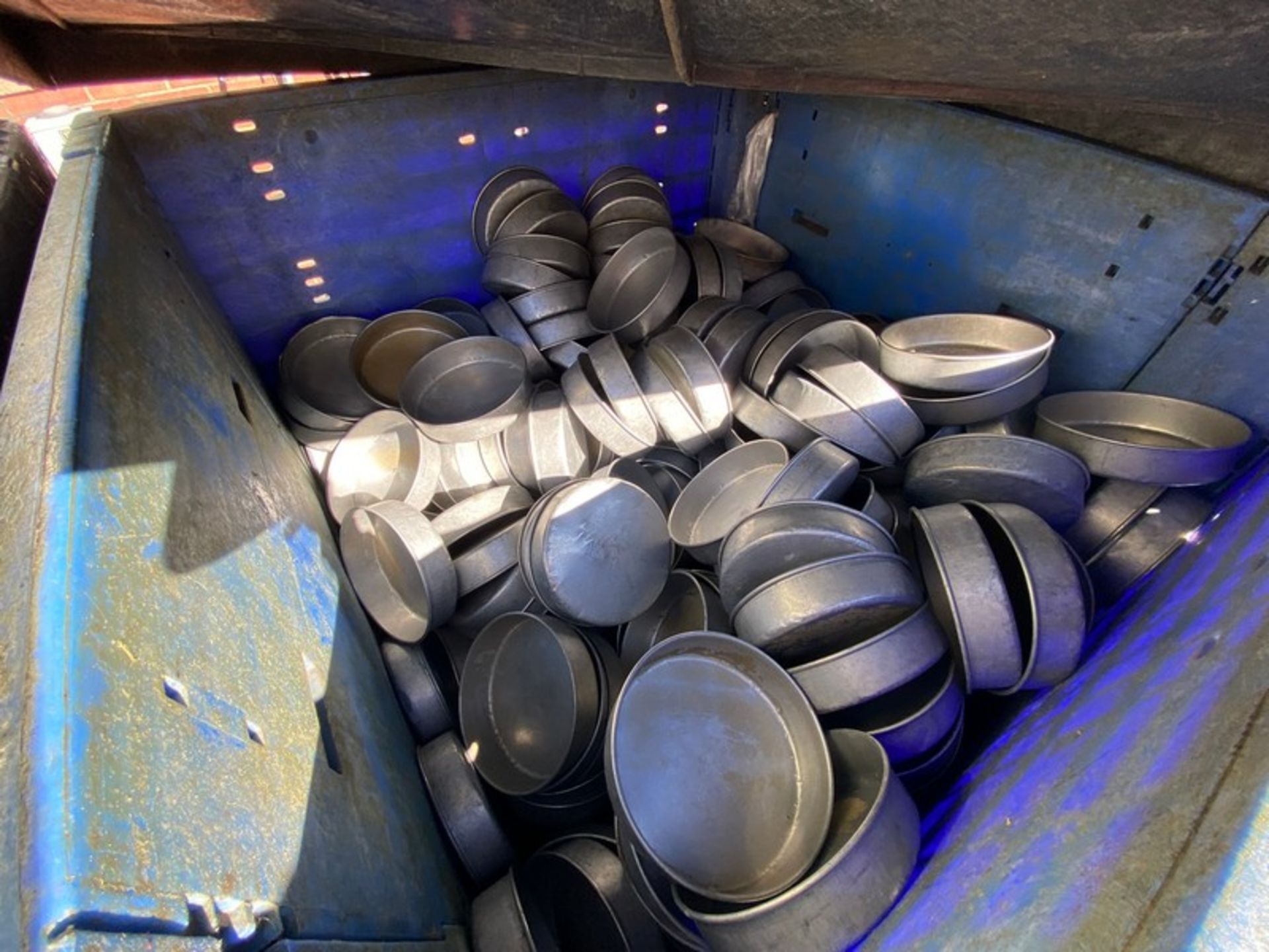 Lot of Assorted 8” Round Aluminum Pans,Aprox. (200) Pans with Aprox. 48” L x 45” W x 49” H Plastic - Image 3 of 3