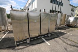 Sani-Matic 4-Tank CIP System,Square Tank Style, Internal Tank Dims.: Aprox. 5 ft. 2” L x 7 ft. W x 4