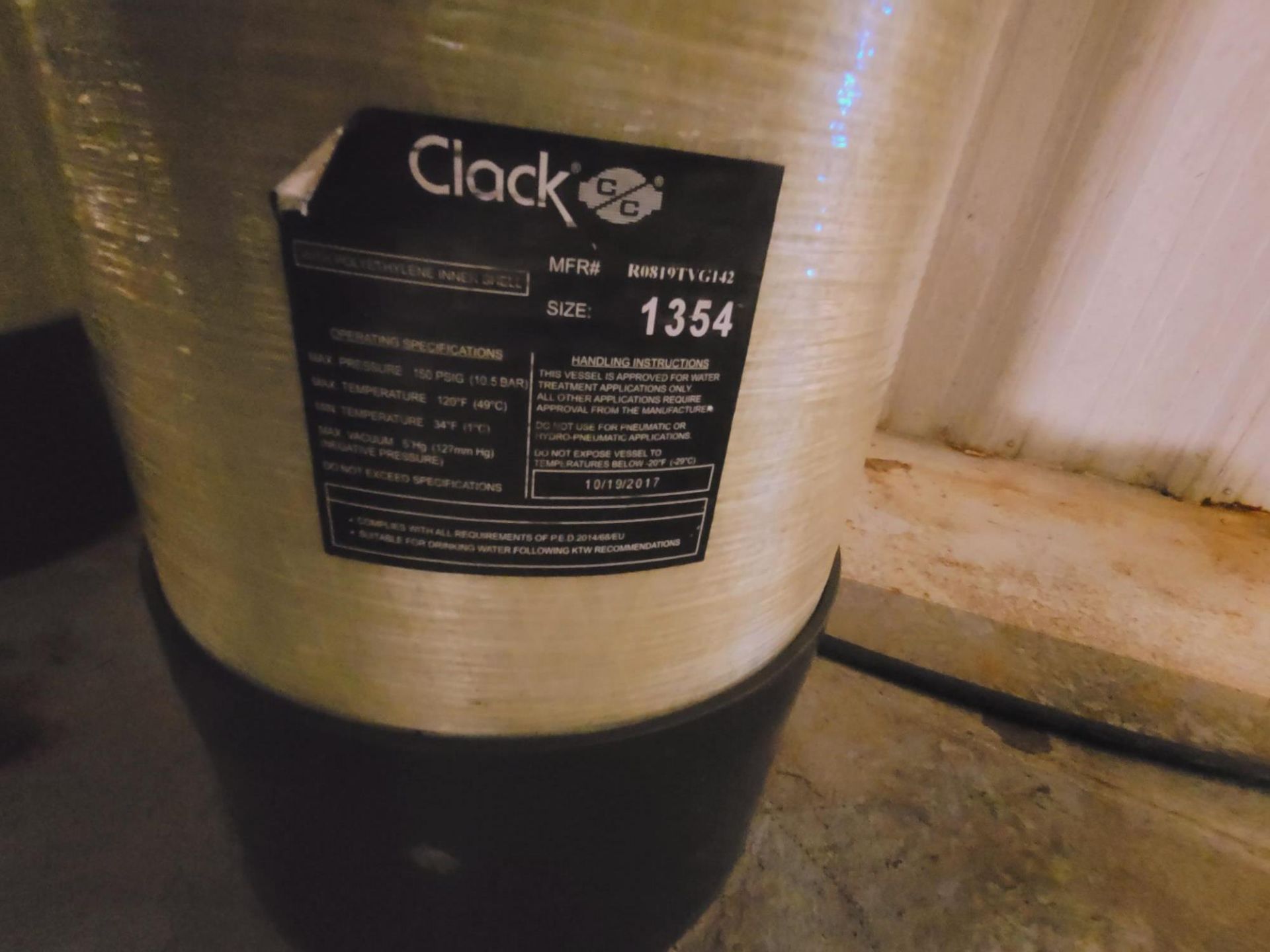 (2) Clack size #1354 water filters with digital control/ read out (Removal Fee: $275.00) - Image 7 of 7