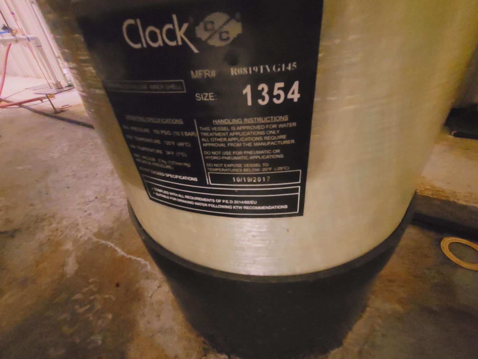 (2) Clack size #1354 water filters with digital control/ read out (Removal Fee: $275.00) - Image 5 of 7