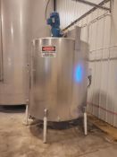 Sani Tank 1000 gallon capacity stainless steel single wall blend tank with Chemineer model 50 DT 3HP