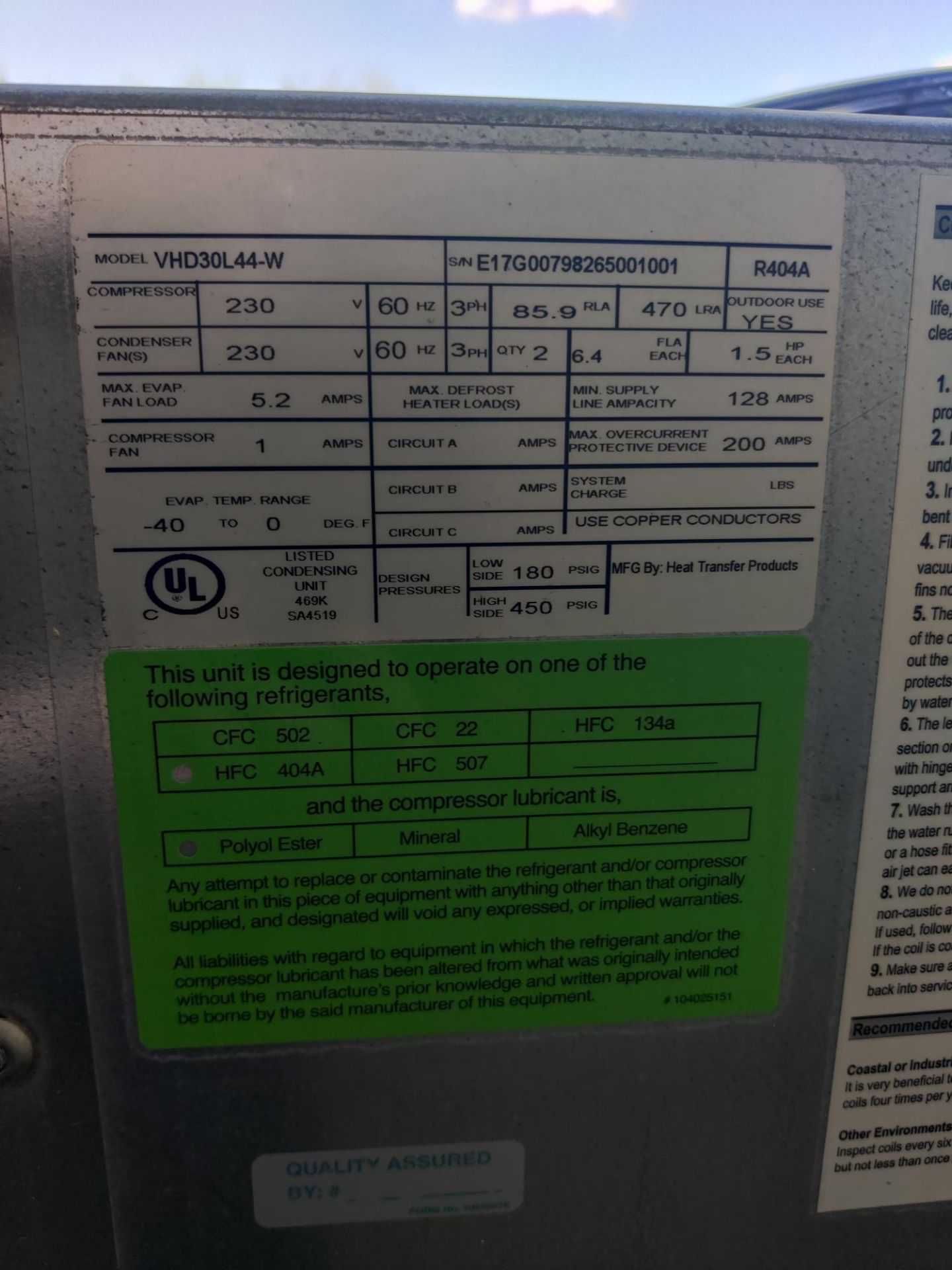 ONE SOLUTION SUPPORT 2-DOOR MODULAR FREEZER, WITH RUSSELL 4-FAN BLOWER, INTERNAL DIMS.: APROX. 280” - Image 13 of 13