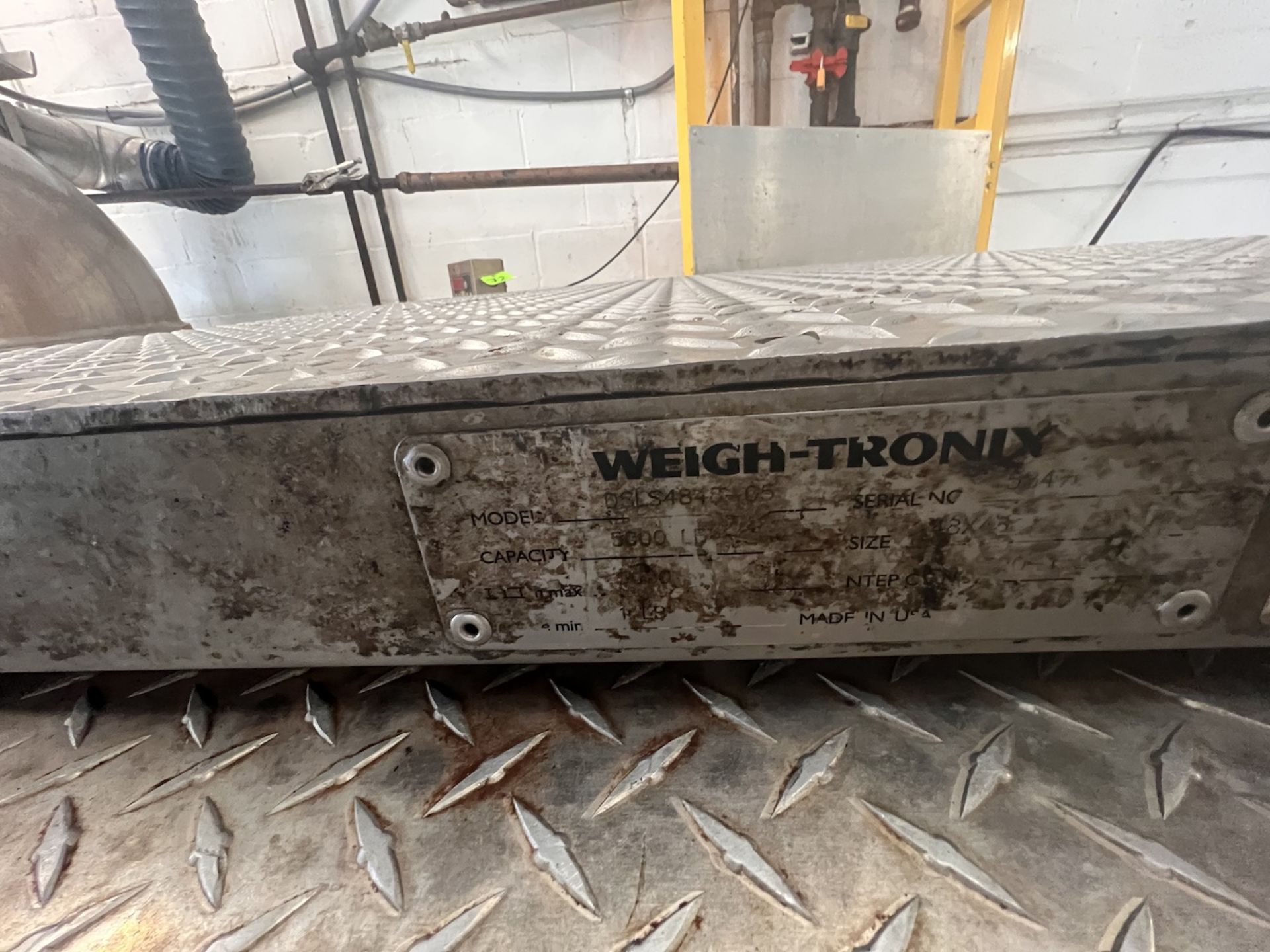 WEIGH-TRONIX S/S FLOOR SCALE WITH DIGITAL READ-OUT, MODEL DSLS4848-05, S/N 58472, 5,000 LB CAPACITY, - Image 9 of 11