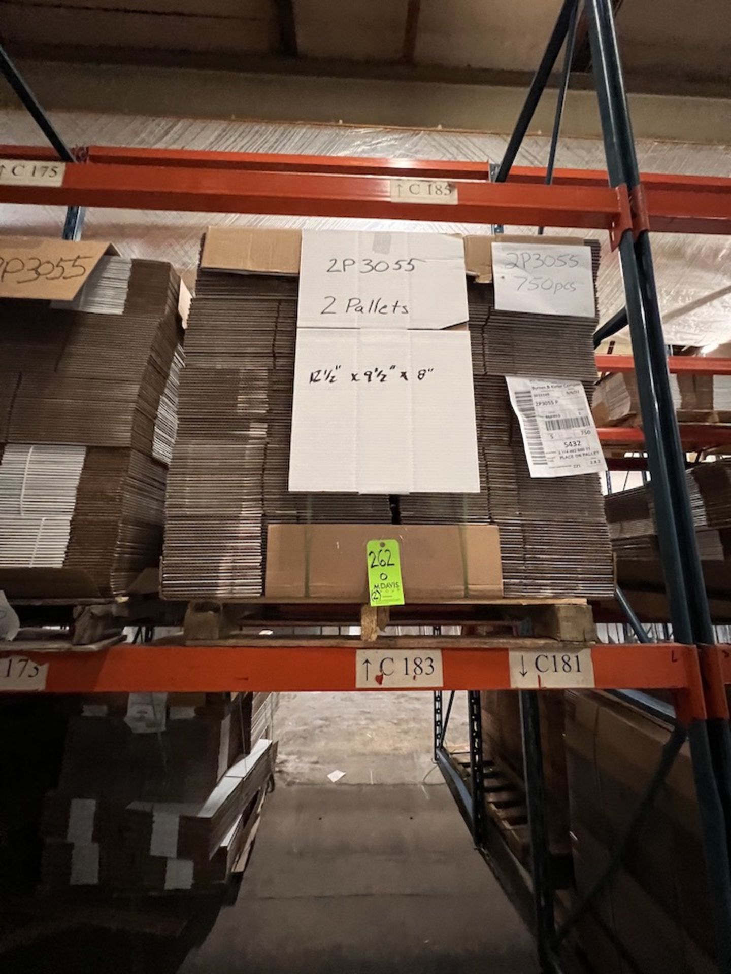 (2) PALLETS OF CORRUGATED CARDBOARD BOXES, 12-1/2 IN. X 9-1/2 IN. X 8 IN. LWH (LOADING FEE:  $20. - Image 2 of 2