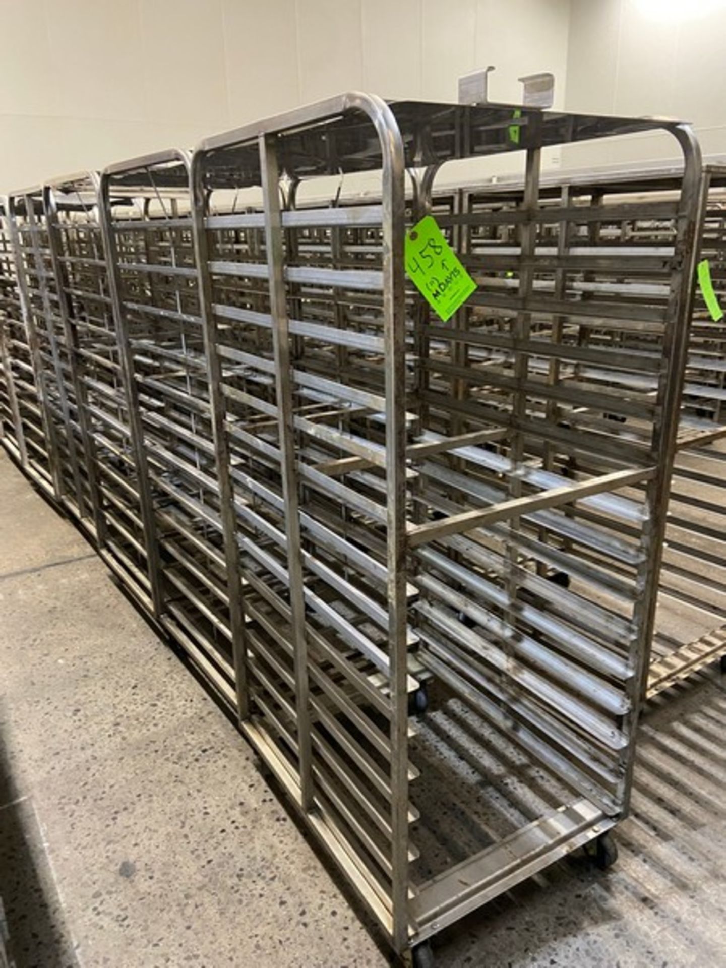 (11) BAKING PAN RACKS, MOUNTED ON CASTERS (LOCATED IN CALLERY, PA)
