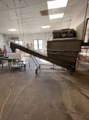 MEPACO S/S AUGER INCLINE, WITH S/S INFEED BIN, MOUNTED ON PORTABLE S/S FRAME (LOADING FEE: $300.00