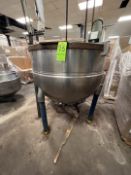 GEO G RODGERS S/S BOTTOM JACKETED KETTLE, S/N 799, 100 WP, EQUIPPED WITH LIGHTNIN AGIATOR