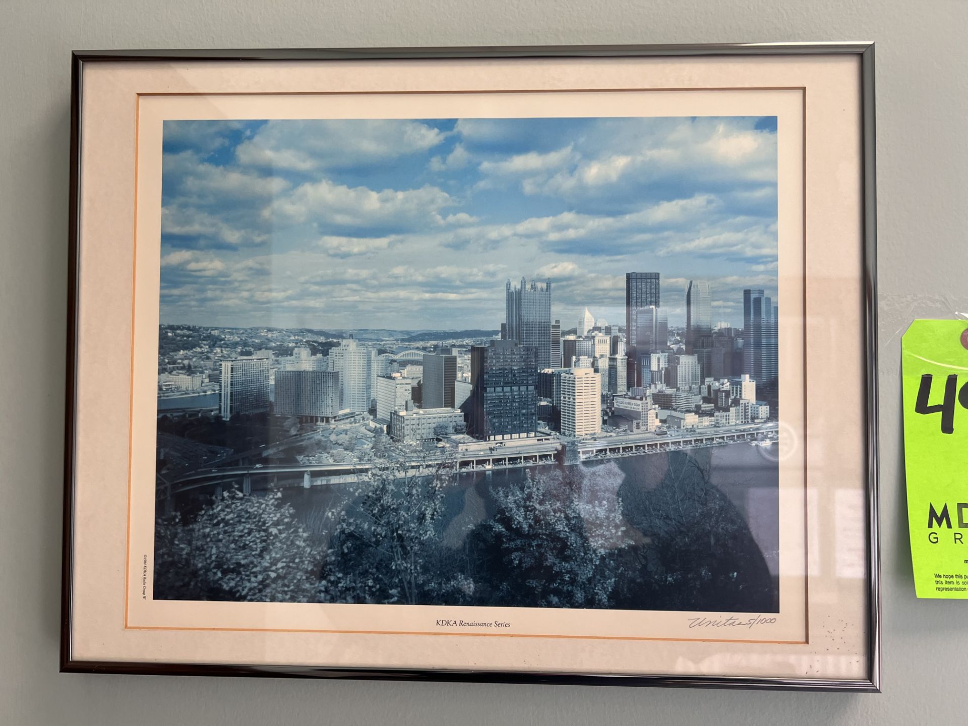 FRAMED PHOTO OF DOWNTOWN PITTSBURGH FROM KDKA RENAISSANCE SERIES - Image 3 of 3
