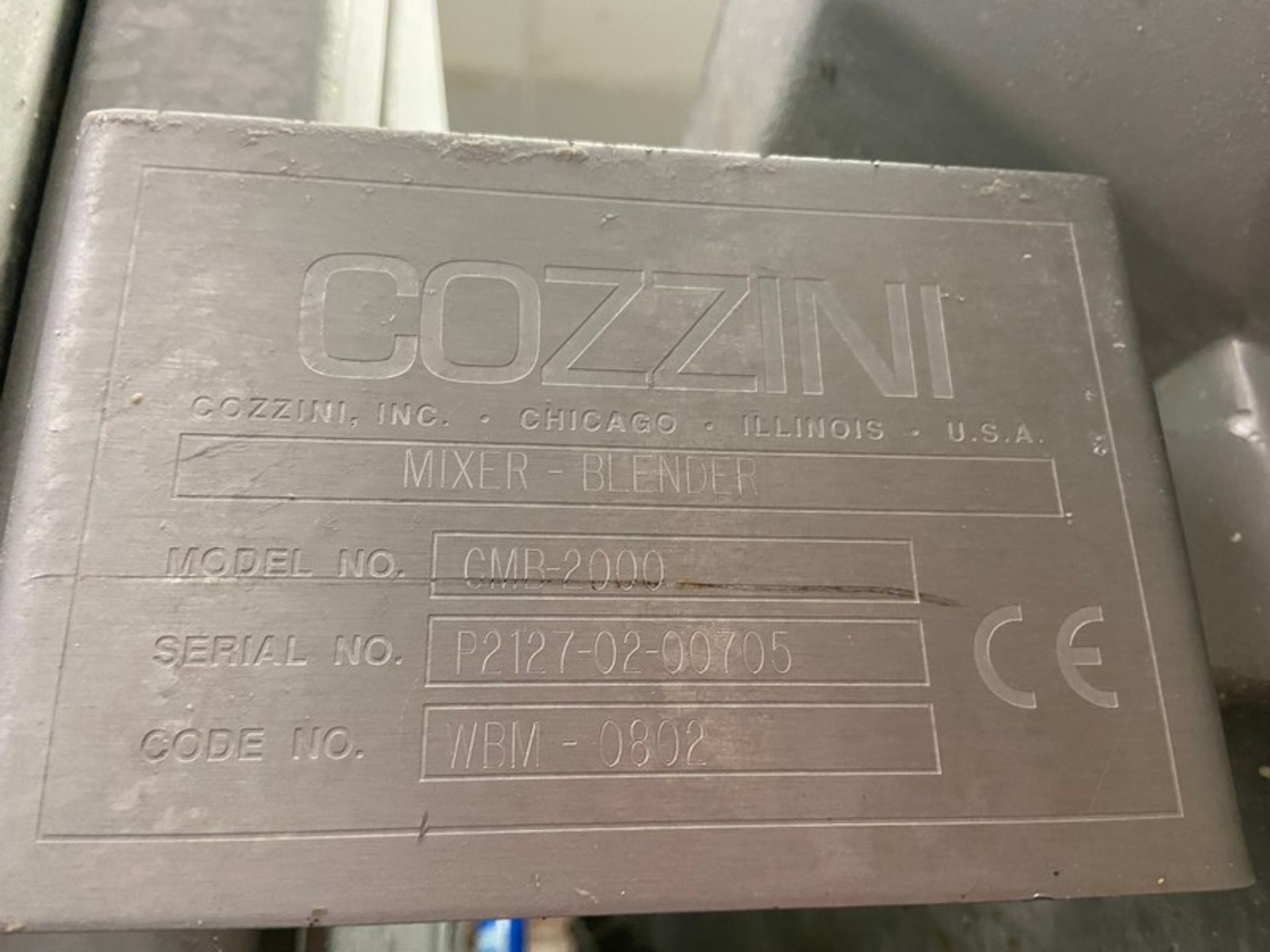 COZZINI 2,000 LBS. S/S PADDLE BLENDER, M/N CMB-2000, S/N P2127-02-00705, WITH DUAL MOTORS, MOUNTED - Image 5 of 13