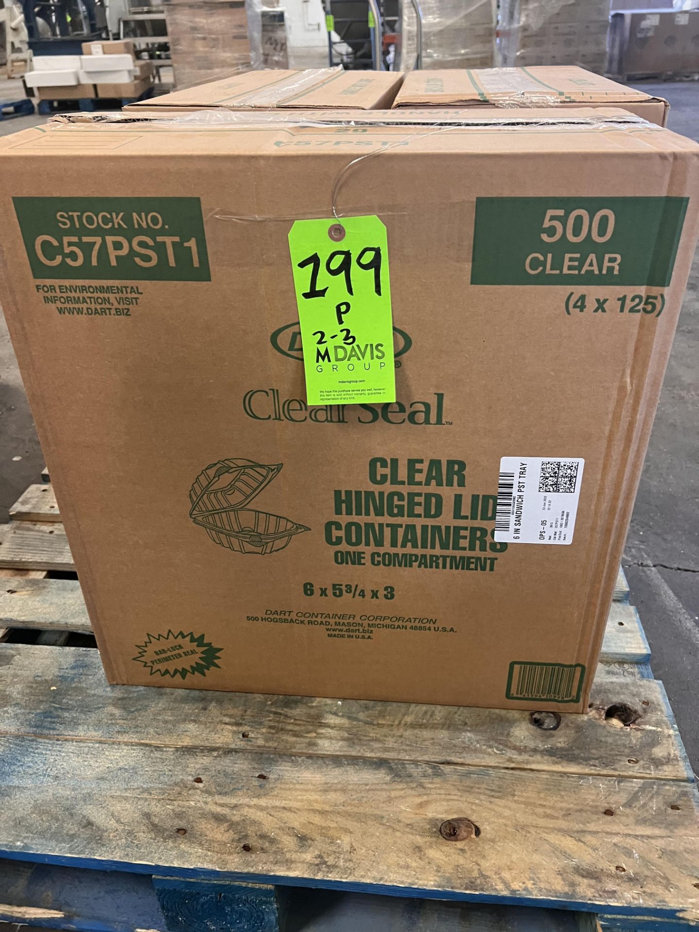 (3) BOXES CLEARSEAL CLEAR HINGED LID CONTAINERS, 500 CONTAINERS PER BOX (LOADING FEE:  $20.00 - Bild 2 aus 2