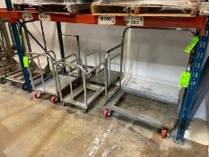 (4) PAN CARTS, ASSORTED STYLES, MOUNTED ON CASTERS (LOCATED IN CALLERY, PA)