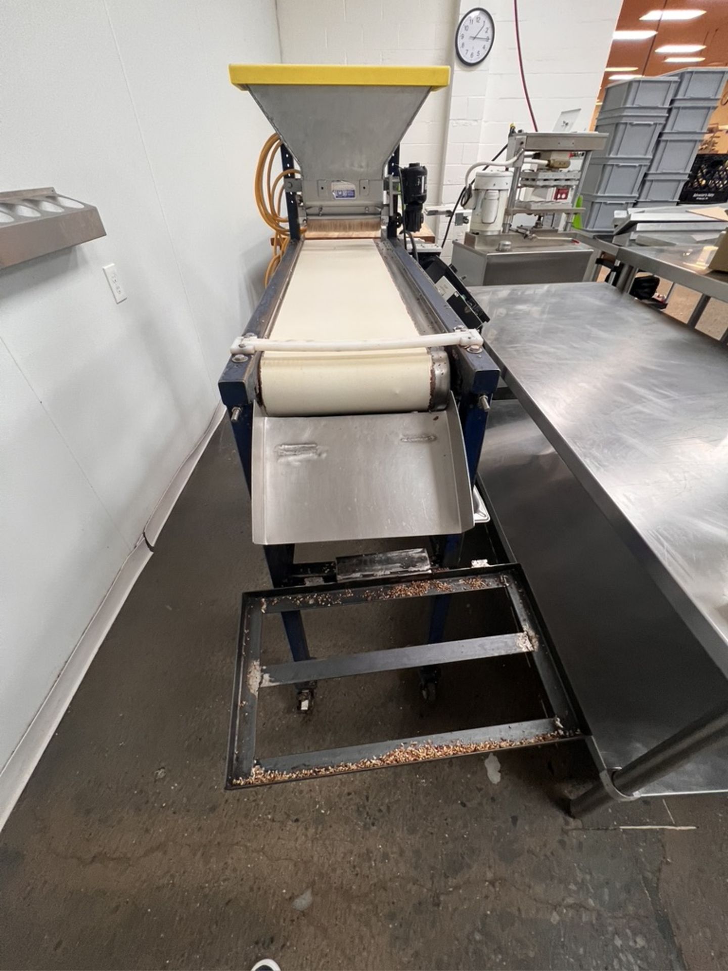 NUT TOPPING CONVEYOR FOR TART LINE, INCLUDED CHRISTY MACHINE COMPANY SIV-O-TOPPER DRY MATERIAL - Image 2 of 8