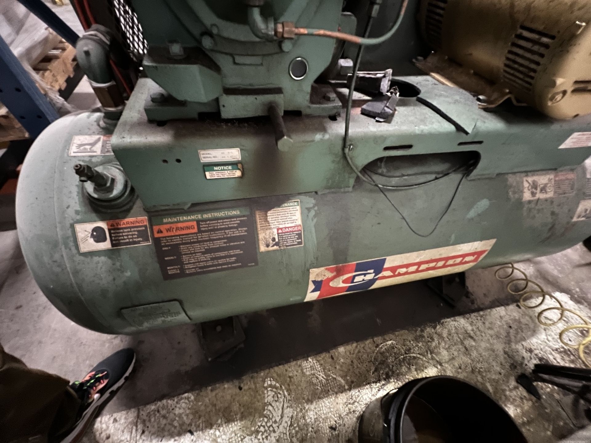 CHAMPION AIR COMPRESSOR, MODEL HR 5-1 (NOT CURRENTLY OPERATIONAL / NOT WORKING) - Image 10 of 13