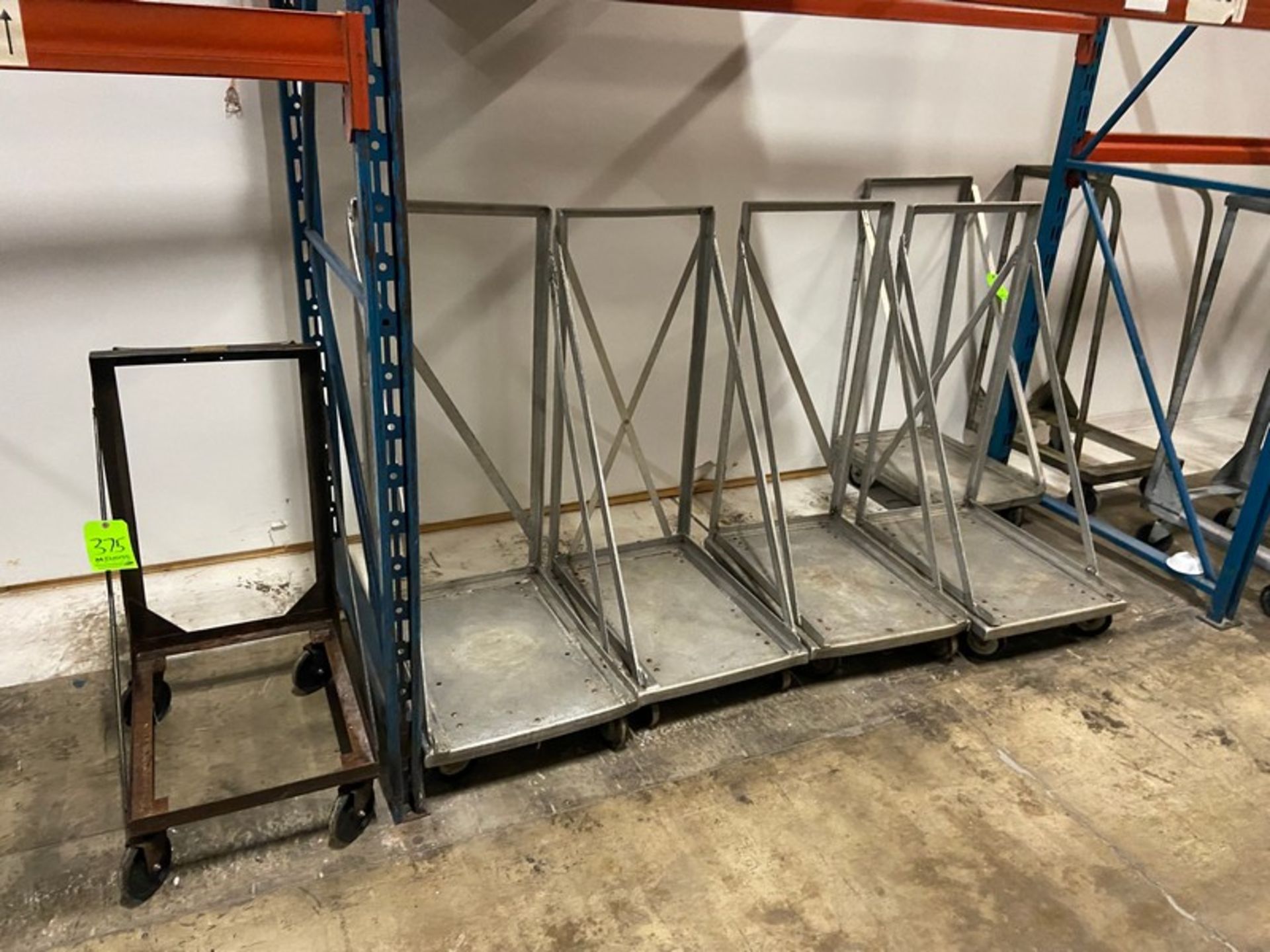 (5) ALUMINUM PAN CARTS, WITH HAND RAILS & MOUNTED ON CASTERS (LOCATED IN CALLERY, PA) - Image 2 of 2