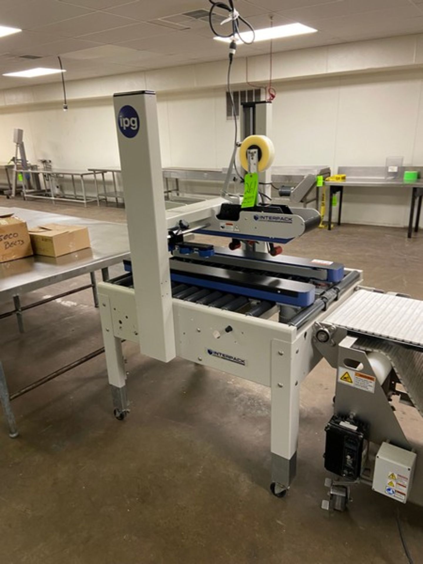INTERPACK TOP CASE SEALER, M/N USA2024-SB, 115 VOLTS, 1 PHASE, MOUNTED ON PORTABLE FRAME (LOCATED IN
