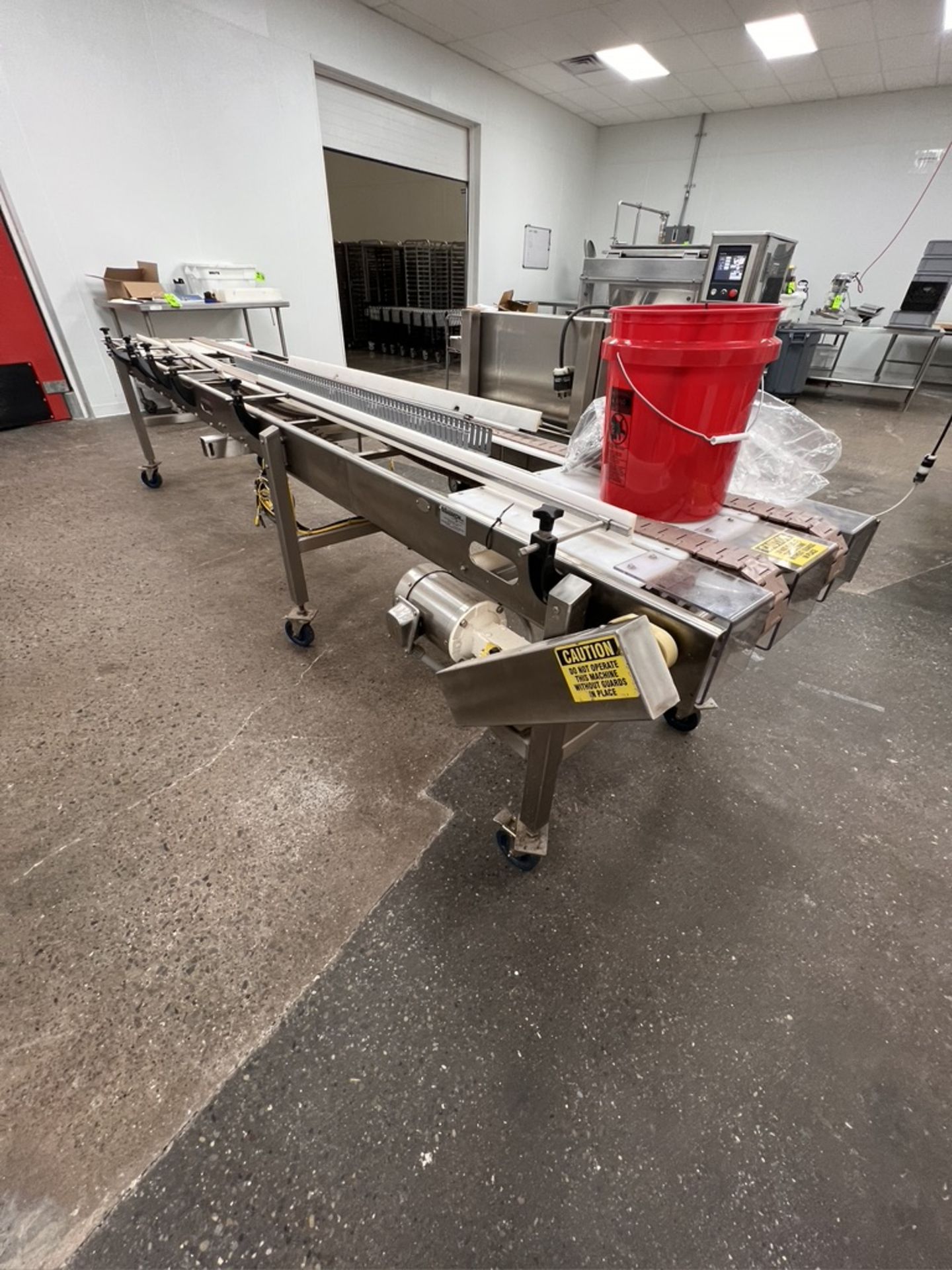 WRABACON PORTABLE S/S CONVEYOR, (2) APPROX. 3 IN. BELTS, CONTROL PANEL WITH ALLEN BRADLEY MICROLOGIX - Image 6 of 19