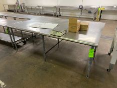 S/S TABLE, OVERALL DIMS.: APROX. 96” L x 65” W x 34” H (LOCATED IN CALLERY, PA)