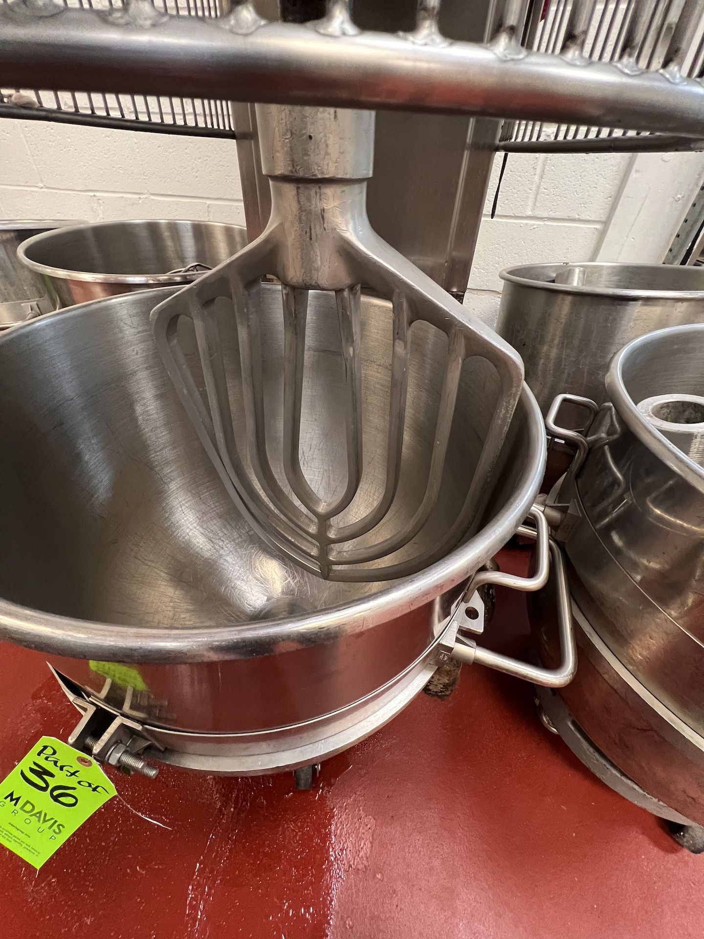 HOBART MIXER, MODEL Q1401, S/N 11-340-0, 140 QUART, WITH BEATER ATTACHMENT, MIXING BOWL AND DOLLY - Image 6 of 8