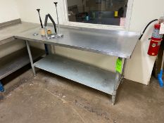 S/S TABLE, OVERALL DIMS.: APROX. 72” L x 32” W x 36” H (LOCATED IN CALLERY, PA)