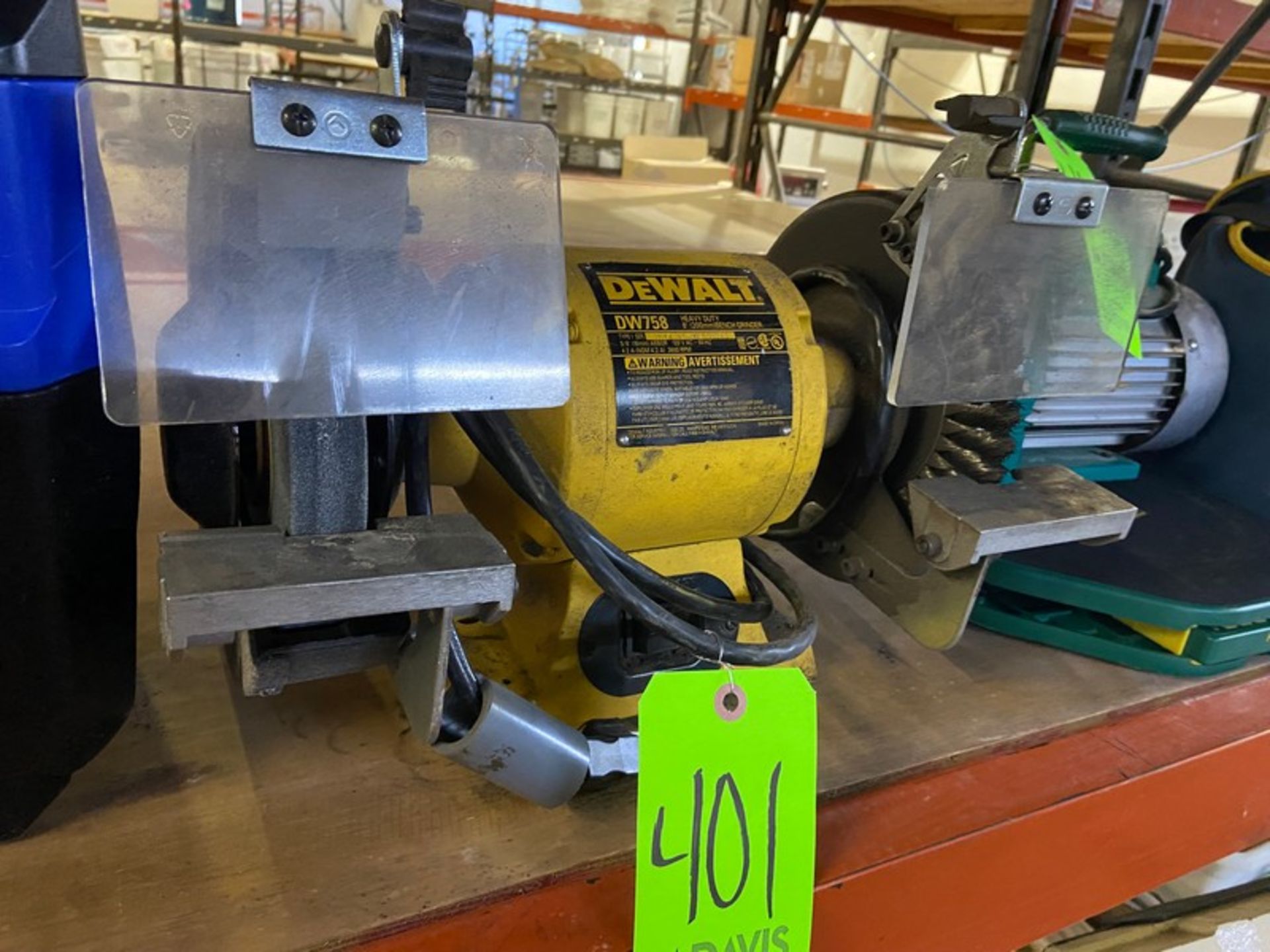 DEWALT HEAVY DUTY 8" BENCH GRINDER, M/N DW758, TYPE 1, 120 VOLTS (LOCATED IN CALLERY, PA) - Image 2 of 5