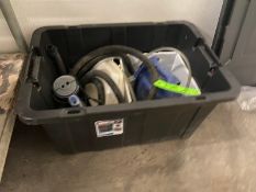 VACUUM UNIT, WITH HOSE & ATTACHMENTS, INCLUDES PLASTIC TOTE (LOCATED IN CALLERY, PA)