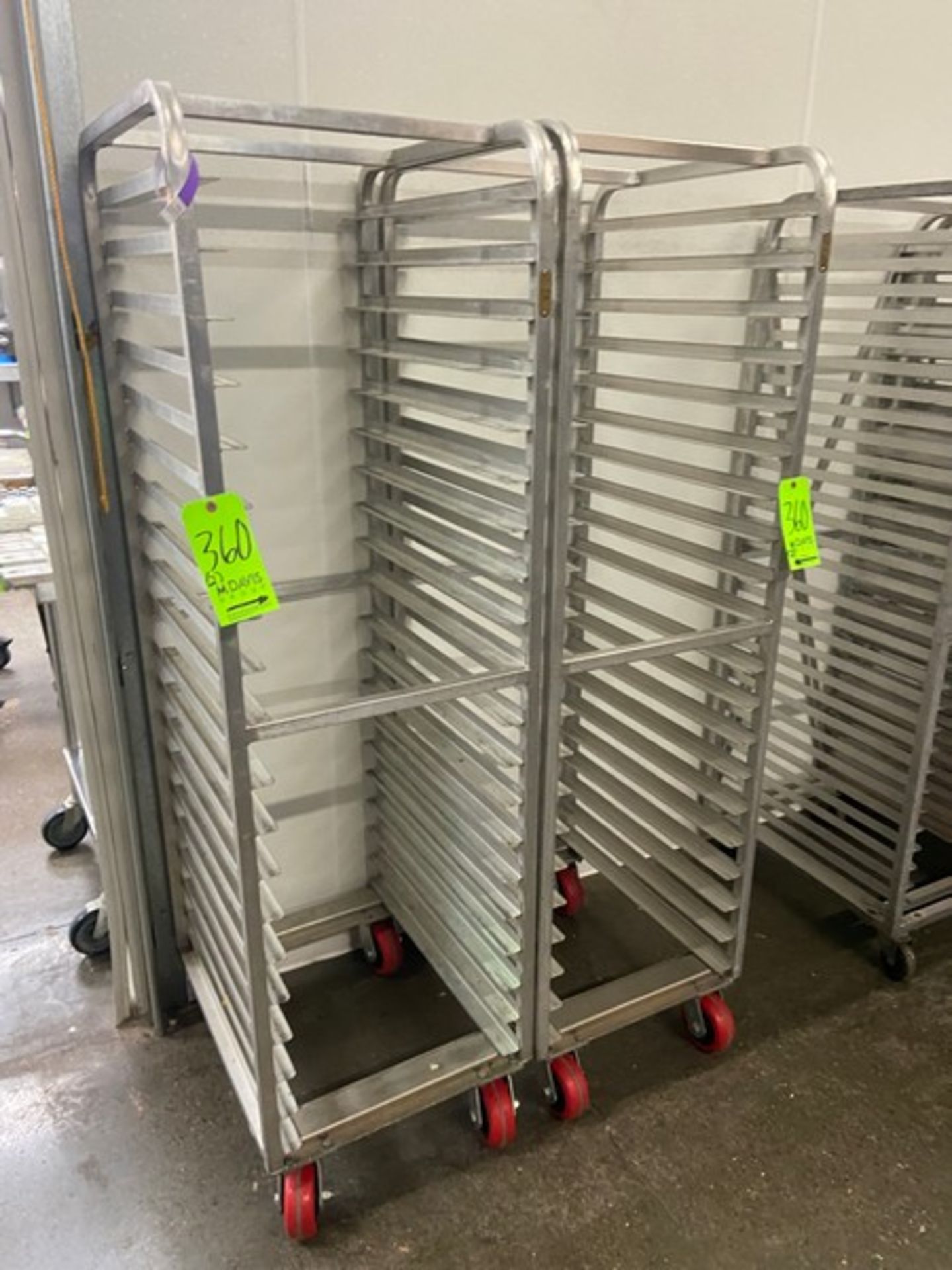 (2) ALUMINUM BAKERY RACKS, MOUNTED ON CASTERS (LOCATED IN CALLERY, PA) - Image 2 of 2